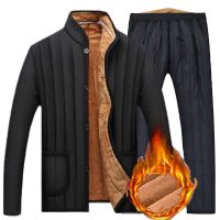 中老年棉衣男羽绒棉秋冬爸爸装加绒加厚男士爷爷装内胆棉衣外套