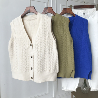 马甲女无袖v领气质韩版文艺毛衣英伦慵懒风2020时尚新款休闲洋气