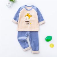儿童保暖内衣套装宝宝加厚加绒保暖衣女童秋冬大中小童小孩家居服
