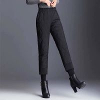 羽绒棉裤女外穿九分裤2019冬季新款高腰哈伦百搭休闲宽松阔腿靴裤