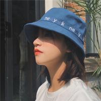 ins韩版渔夫帽子女蛋宝宝刺绣日系大檐遮脸防晒双面网红小雏菊