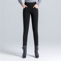 波伺登冬羽绒裤女外穿高腰弹力修身显瘦加厚保暖大码白鸭绒小脚裤