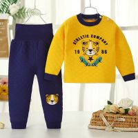 婴儿保暖内衣套装秋冬季三层夹棉新生儿童男女宝宝纯棉衣服睡衣