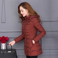 2019新款潮冬季棉衣女士中长款冬天外套棉服中老年女装修身棉袄