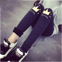 打底裤加绒外穿女冬秋款加厚踩脚一体裤棉裤卡通黑恒温袜保暖绒裤