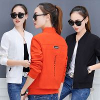 大码短款女外套女夹克拉链衫小外套女上衣棒球服春秋新款时尚休闲