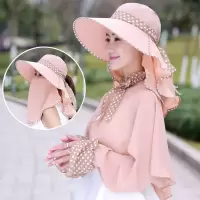 帽子女夏天户外遮脸防晒披肩骑车遮阳帽大沿太阳帽多功能披肩帽子