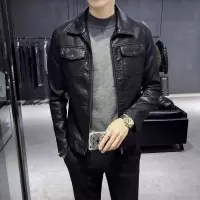 2020新款皮衣男翻领机车服外套潮男士海宁春秋皮夹克修身韩版帅气