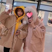 加厚工装外套女2020中长款冬季新款韩版bf宽松大毛领棉衣棉服学生