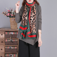 文艺复古秋冬新款印花百搭围巾中长款保暖披肩围巾女