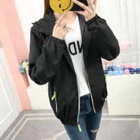 运动休闲短外套女春秋女装学生百搭大码宽松胖mm连帽夹克新款上衣