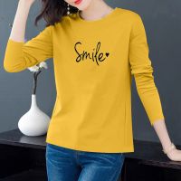 纯棉长袖t恤女2020新款韩版宽松胖mm遮肚百搭大码上衣女秋装