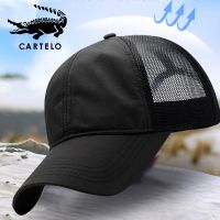 鳄鱼帽子男士夏季薄网鸭舌帽速干钓鱼透气凉太阳帽防晒遮阳棒球帽