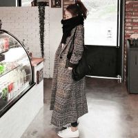 加棉不加棉2020秋冬新款韩版格子毛呢外套女中长款千鸟格呢子大衣