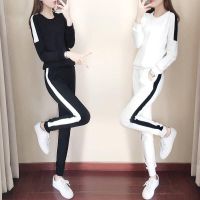 小脚裤运动套装女修身两件套2020春秋新款时尚韩版休闲学生哈伦裤