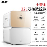 车载寝室学生用化妆品租房冷藏箱迷你车家宿舍小型冰箱单|22L双核土豪金数控款(车家两用)
