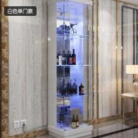 酒柜靠墙现代简约餐厅柜子客厅柜子家用玻璃柜红酒展示柜小酒柜柜|9012单门白(蓝光)
