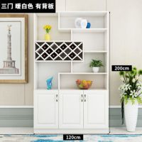 欧式酒柜现代简约玄关柜门厅屏风装饰柜隔断柜鞋柜客厅多功能酒柜|3门白+带后背 入户