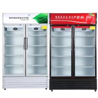 饮料柜商用立式冰柜冰箱玻璃单门超市冷柜啤酒饮品保鲜冷藏展示柜|1.2米宽两门白色直冷 冷藏