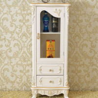 酒柜欧式小玻璃酒柜红酒柜餐边柜客厅韩式储酒柜斗柜边柜茶柜|新款1门2抽酒柜48*30*115