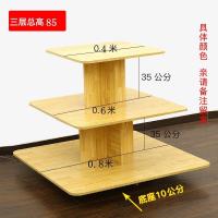 圆形中岛柜展示柜化妆品鞋店产品展柜木质红酒货架母婴玩具陈列柜|正方形80*60*40三层