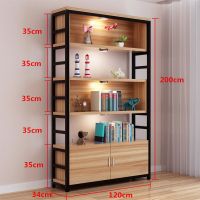 展示柜化妆品货柜包包鞋店展示架多功能货架隔断饰品陈列柜|黑架+柚木 中间造型隔板80长