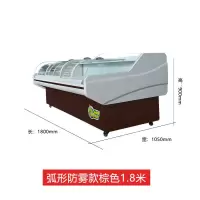 冷鲜肉展示柜商用超市保鲜冷藏柜猪牛羊肉卤菜点菜柜鲜肉柜|弧型防雾款棕色（1.8米）