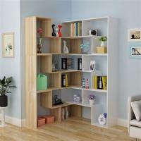 化妆品展示柜陈列柜组合书架货架美发理发店产品展示柜隔断置物架|3白3浅胡桃组合