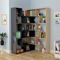 化妆品展示柜陈列柜组合书架货架美发理发店产品展示柜隔断置物架|3浅胡桃3黑组合