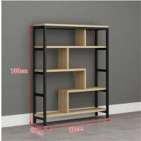 货架展柜化妆品展示柜博古架古董架陈列架饰品柜隔断展示架陈列柜|白架+柚木色板 7层:长80*深度29*高1.9米