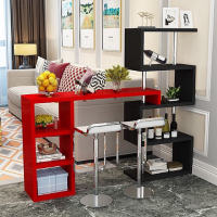 家用吧台桌酒柜客厅隔断柜欧式旋转玄关门厅柜简约小吧台酒柜|C全黑