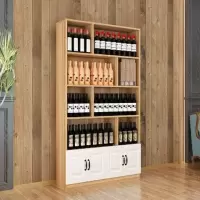 超市展柜烟酒茶叶商店便利店酒店展示柜陈列柜货架货柜红酒产品柜|2.2米高1.2米宽浅胡桃色