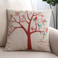 卡通亚麻抱枕沙发靠垫可爱学生棉麻靠枕汽车靠背腰枕靠垫套正方形