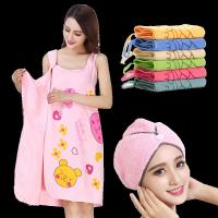 多选可穿浴巾干发帽方巾加大肥性感女百变能穿的浴裙吸水吊带批发