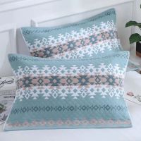 [2条装]三层纱布棉枕巾一对高档成人情侣加厚不起球不掉色结婚