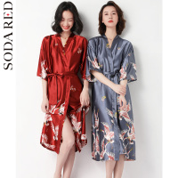 情侣睡衣女夏季薄款长款冰丝绸性感睡袍结婚新娘晨袍婚礼浴袍男士