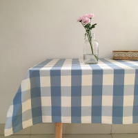 桌布书桌ins学生 蓝格子方格小清新网红复古文艺日式纯色布电脑桌