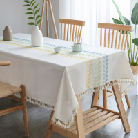 北欧桌布布艺棉麻小清新田园风家用茶几餐桌布简约现代长方形白色