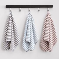 毛巾浴巾套装女成人条纹洗脸巾男家用比纯棉吸水速干洗澡面巾