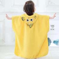 儿童浴巾斗篷带帽纯棉毛巾料吸水速干卡通恐龙沙滩巾宝宝洗澡浴袍