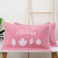 三层纱布纯棉1对装枕巾柔软吸水不褪色不掉毛加大男女通用枕巾