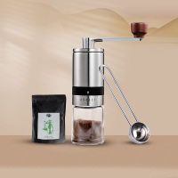 升级版磨豆机+精品咖啡豆227克+咖啡豆勺|不锈钢手动咖啡豆研磨机家用手摇现磨豆机小巧便携迷你可水洗R4
