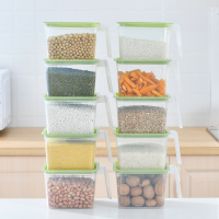 北欧绿(十只装)|厨房冰箱带盖保鲜盒塑料密封盒大容量五谷杂粮收纳盒新品储物盒