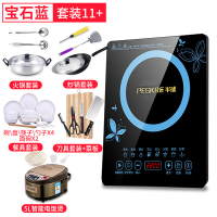 精铁锅套餐11出口品质|电磁炉家用炒菜火锅节能宿舍小型多功能一体智能电池灶全套装W0
