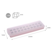 藕粉色方形[带盖]|冰块模具硅胶冰格神器雪糕冻冰块带盖冰箱制冰盒家用自制圆形冰球