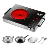 3000W单机+汤锅+炒锅+烤盘|3500w大功率商用三环多功能电陶炉家用远红外光波爆炒电磁炉2600wM0
