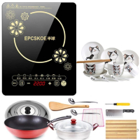 套餐5+瓷碗套装(触摸款)|电磁炉家用大功率节能宿舍小型多功能炒菜火锅一体智能全套装Q4