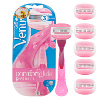 升级粉色1刀架5刀头组合送盒|维纳斯去腋毛刮毛器女士专用阴毛腿毛剃刀女式手动除毛刀脱毛O4