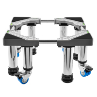 加高4脚4双轮(总高30cm)灰25圆管L19+G25|洗衣机底座不锈钢加高移动脚架全自动滚筒可调支架冰箱制冰机支架