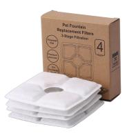 方形-4片装|宠光小花宠物自动饮水机滤芯滤网圆形过滤棉猫狗饮水器配件活性炭